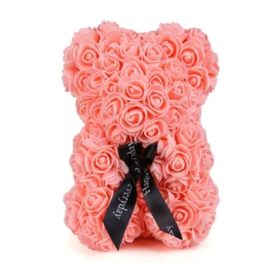Dark Pink Teddy Bear With Bow