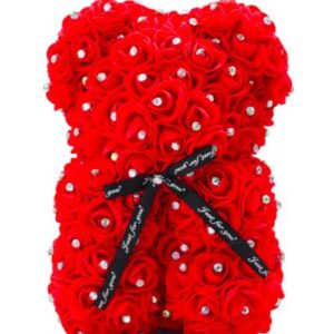 Red Teddy Bear With Bow and Diamond
